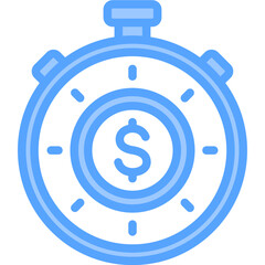 Stopwatch Blue Icon