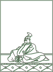 カラーシャドウ百人一首　柿本人麻呂