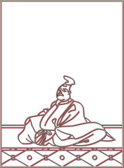 カラーシャドウ百人一首　柿本人麻呂