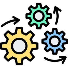 Process Outline Color Icon