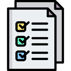 Fototapeta premium Document Outline Color Icon