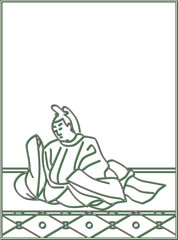 カラーシャドウ百人一首　中納言行平