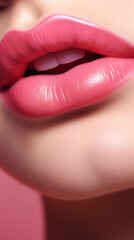 a woman's lips with lipstick applied to them