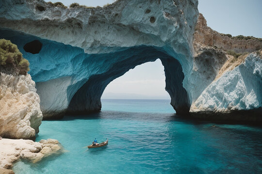 Blue caves on Zakynthos island - Greece