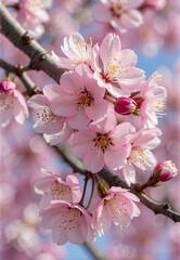 Obraz premium cherry blossom branch, close-up