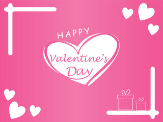 Happy valentines day. Vector banner, greeting card, flayer, poster,  with text Happy valentines day