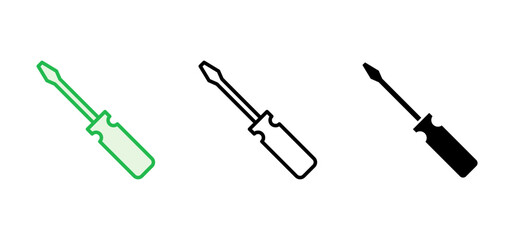 Screwdriver icon set. tools icon vector