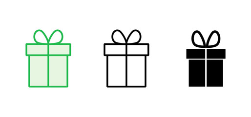 Gift icon set. gift vector icon. birthday gift