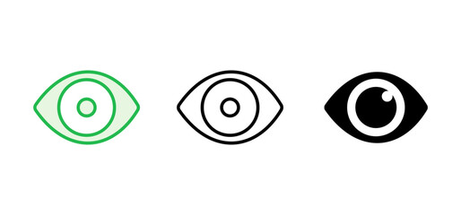Eye icon set. Eye vector icon. Look and Vision icon.