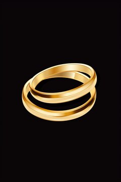 flat design of two wedding ring, simple and minimalist,