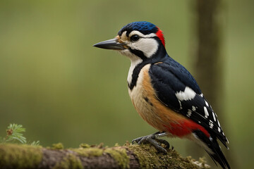 Great Spotted Woodpecker ( Dendrocopos major ) - obrazy, fototapety, plakaty