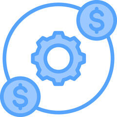 Cash Flow Blue Icon