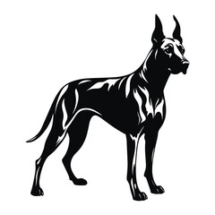 Standing Dog Silhouette – Strong Guard or Pet Logo Vector Illustration ¥¥