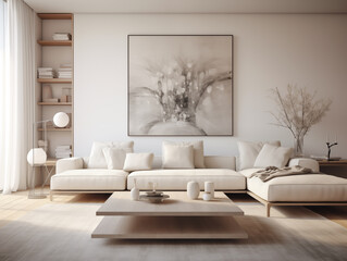Interior design, modern interior, subtle colors, minimalism 