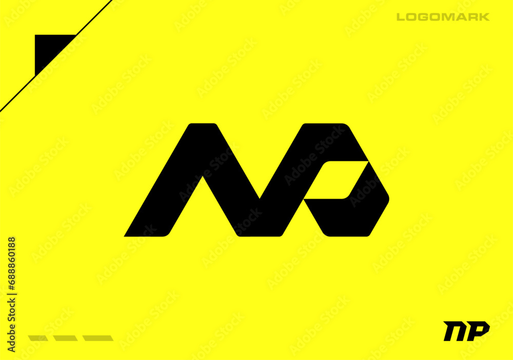 Fototapete monogram np, emanates strength and speed, forging a dynamic identity with a bold and swift essence
