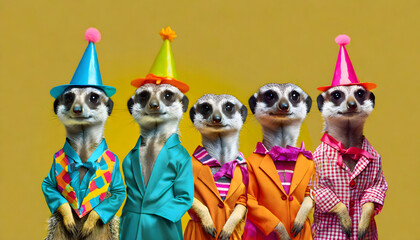 Obraz premium party meerkats