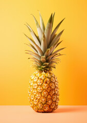 Ripe tropical background yellow exotic fruit organic food healthy summer sweet pineapple