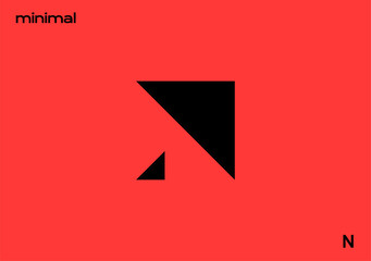Minimal might, N logo, a bold triangle arrow, combines simplicity and sharpness for a striking impact