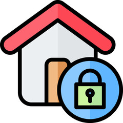 Secure Outline Color Icon