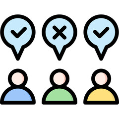 Voting Outline Color Icon