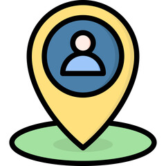 Location Outline Color Icon