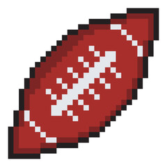 American football ball with pixel art design