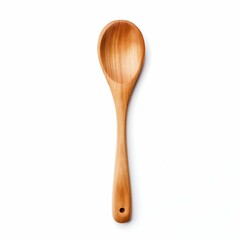 Classic Wooden Cooking Spoon Isolated on White Background. Generative ai
