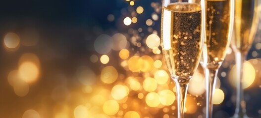 Happy New Year and champagne background comeliness - obrazy, fototapety, plakaty