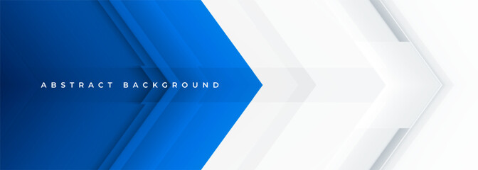 Blue and white arrows futuristic technology background concept high-speed movement. Wide vector illustration banner