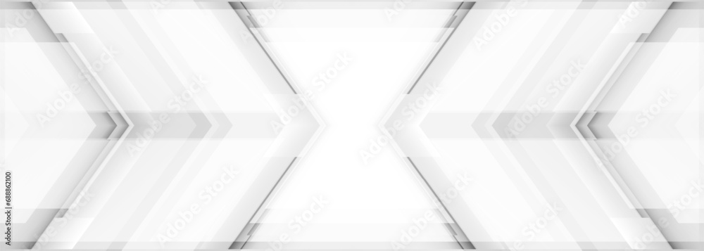 Poster abstract white and grey arrows futuristic technology background concept high-speed movement. dynamic
