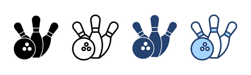 Bowling icon vector. bowling ball and pin sign and symbol. - obrazy, fototapety, plakaty