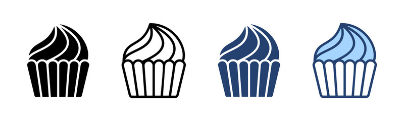 Cup cake icon vector. Cup cake sign and symbol