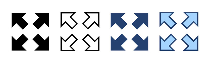 Fullscreen Icon vector. Expand to full screen sign and symbol. Arrows symbol