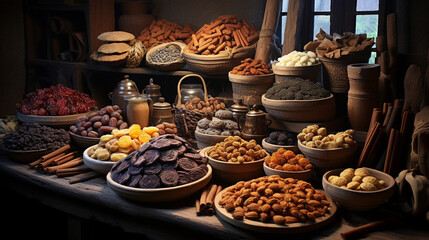 Fototapeta premium dried fruit and nuts