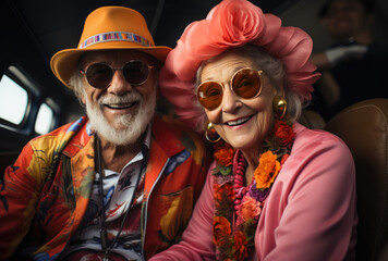 Obraz premium Senior married couple on carnival trip