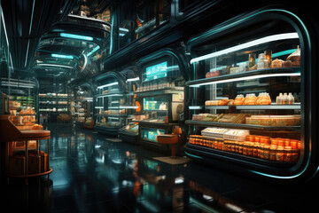Fototapeta premium Concept retail store at the night