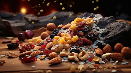 chocolate with nuts - obrazy, fototapety, plakaty