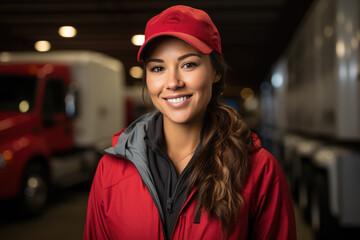 Asian young delivery girl 