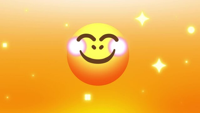 Animated happy to sad emotions emoticons reaction with shines effect and blinking stars motion. Yellow and green screen background. Seamless loop. Perfect for social media, stickers, mental health.