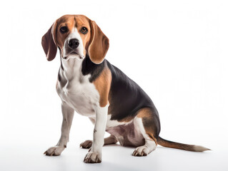 Beagle Dog Studio Shot on Clear Isolated Background, Generative AI