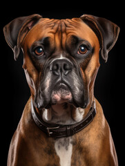 Boxer Dog Studio Shot on Clear Isolated Background, Generative AI