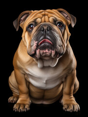 Obraz premium Bulldog Studio Shot on Clear Isolated Background, Generative AI