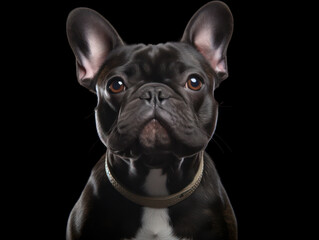 French Bulldog Studio Shot on Clear Isolated Background, Generative AI