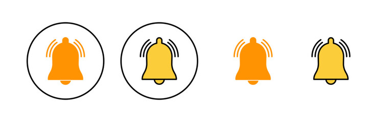 Bell Icon set for web and mobile app. Notification sign and symbol for web site design