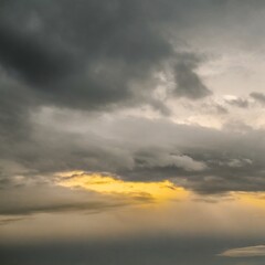 Obraz premium light grey dramatic night sky with yellow color