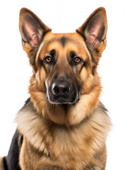 German Shepherd Dog Studio Shot on Clear Isolated Background, Generative AI