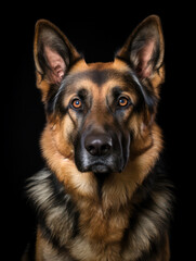 German Shepherd Dog Studio Shot on Clear Isolated Background, Generative AI