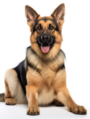 Fototapeta premium German Shepherd Dog Studio Shot on Clear Isolated Background, Generative AI