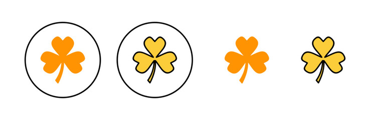 Clover icon set for web and mobile app. clover sign and symbol. four leaf clover icon.