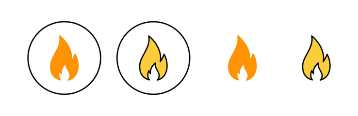 Fire icon set for web and mobile app. fire sign and symbol